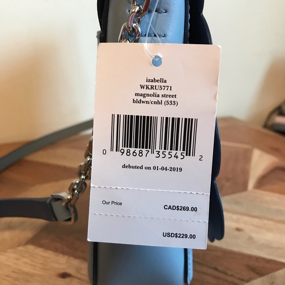 NWT Kate Spade Magnolia Street Izabella Crossbody Blue - Picture 4 of 9